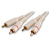 2X Phono Lead, White, 3M, Audio & Video Cable Assemblies Qty X 1