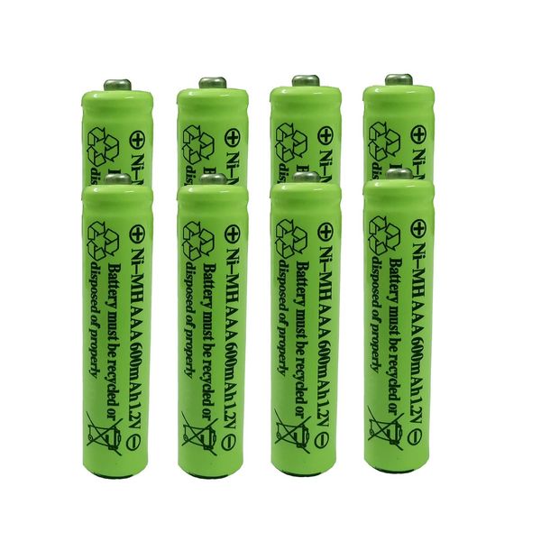 Ni-mh AAA 600mAh 1.2V Rechargeable Battery for Solar Lights Outdoor Garden Lamp(8 Pack)