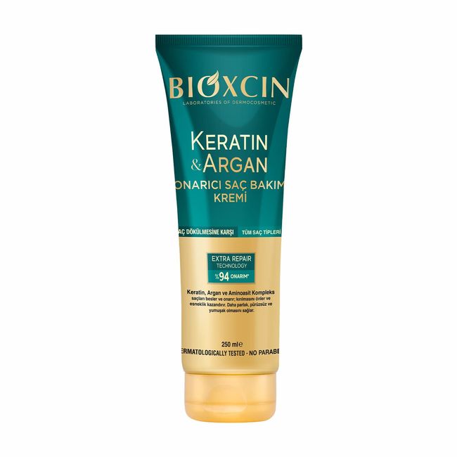 Bioxcin Keratin Argan Onarıcı Saç Bakım Kremi 250 ml Yıpranmış Ve Hasar Görmüş Saçlar