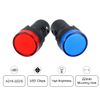 sourcing map 2Pcs AC 220V Indicator Lights, Red+Blue LED, Flush Panel Mount 7/8" 22mm