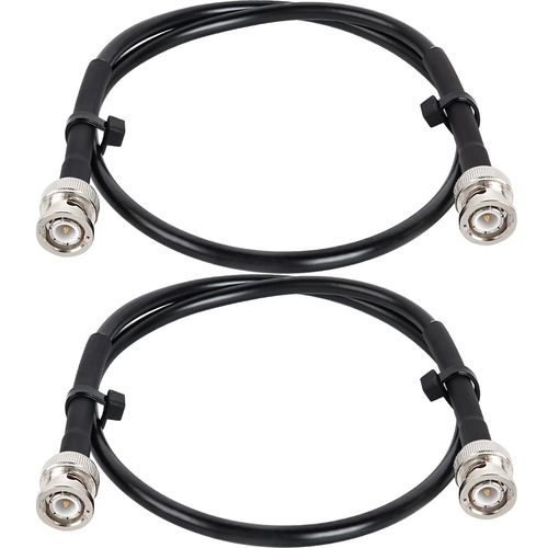 MOOKEERF BNC Jumper Cable 2ft,2 Pack BNC Male to Male Cable 50 Ohm BNC Cable Low Loss KMR240 Coaxial Cable with BNC Male to BNC Male Connectors,BNC Antenna Coax Cable
