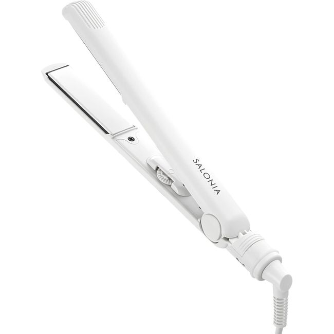 SALONIA Double Ion Straight Iron Professional Use 446℉ (230℃) International Version , whites