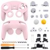 eXtremeRate Cherry Blossoms Pink Faceplate Backplate for Nintendo Gamecube Controller, Replacement Front Back Housing Shell Cover with Button for Nintendo Gamecube Controller - Controller NOT Included
