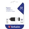 Verbatim 49822 32GB NANO USB Drive with Micro USB Adapter, Black