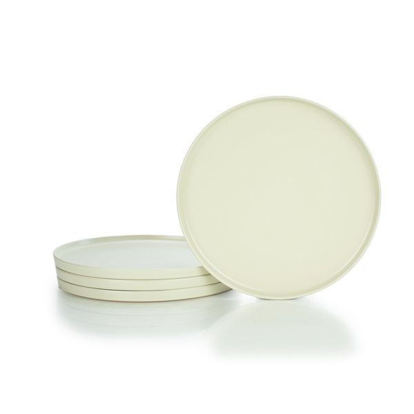 Everything Kitchens Modern Flat 11" Dinner Plates (Set of 4) | Beige