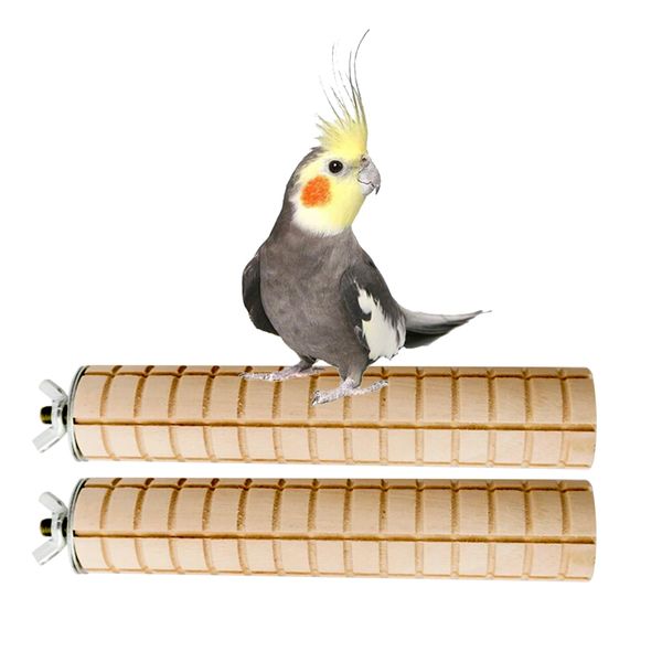 2 PCS Bird Chewing Toy Parrot Wood Toys Bird Shredding Biting Wood Teething Toys Bird Perch Stand Bird Cage Accessories for Small Animals Hamster Lovebird Parakeets Cockatiels Conures Budgie