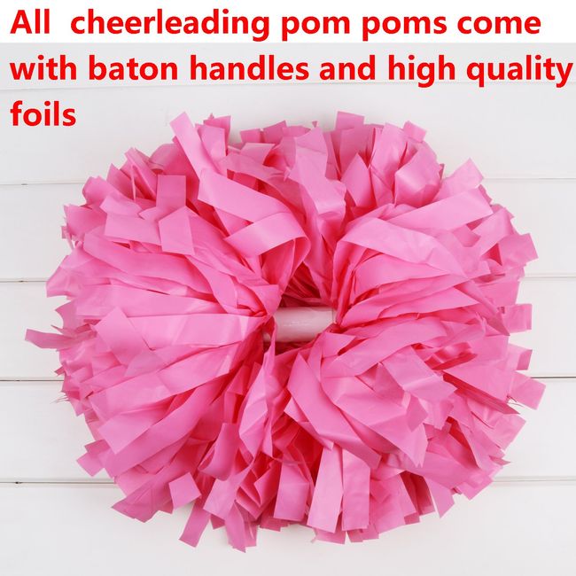 6 Plastic 2 Color Baton Handle Cheerleading Pom