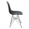 LeisureMod Cresco Modern Eiffel Base Dining Side Chair in Black