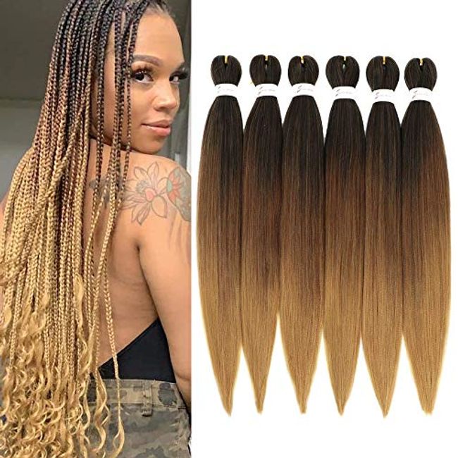 Easy Braiding Hair 26 inch long Jumbo Braids Yaki Straight Crochet  Synthetic Ombre Hair Extensions Low temperature Fiber 90g/ pc