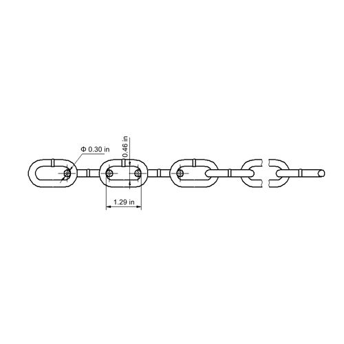 5/16” Proof Coil Weld Steel Chain, White Powder Coated After Zinc Plated, Anchor Chain, Multiple Length Avaliable (40ft)