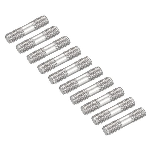 METALLIXITY 20pcs Double Threaded Rod Bolts Stud Screws Both End Screws M5 Screw 20mm Length 304 Stainless Steel Home Repair