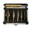 CMT Step Drill Bit Set & Automatic Center Punch Unibit, Cobalt Titanium Set, 5pc