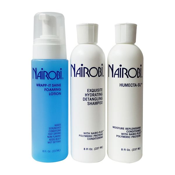 Nairobi Hydrating Shampoo / FoamWrap Lotion / Humecta-Sil Conditioner 8 Oz. SET
