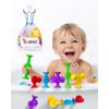 BUNMO Textured Suction Bath Toys 10pcs | Connect, Build, Create | Mold Free B...