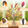 2PACK 24" Artificial 24 LED Lighted Maple Tree Fall Decorations Timer Function