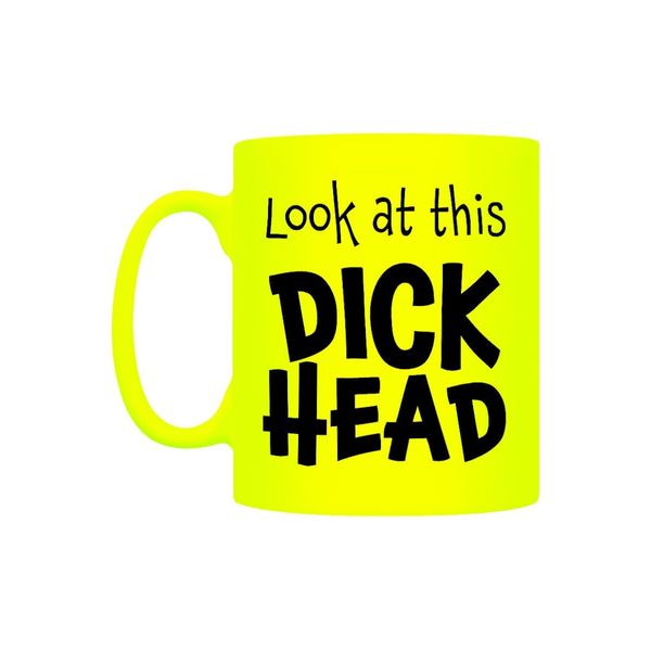 Grindstore Look at This D*ck Head Yellow Neon Mug