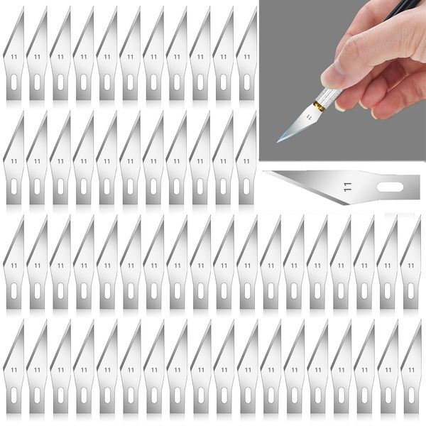 100 Pcs Craft Knife Blades Craft Knife Set Carving Craft Knife Replacement Precision Hobby Knife Blades Hobby Knives Kit for Engraving DIY Art Paper Cutting