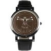 Vitruvian man stormtrooper design wristwatch - Black/Brown strap (Black)