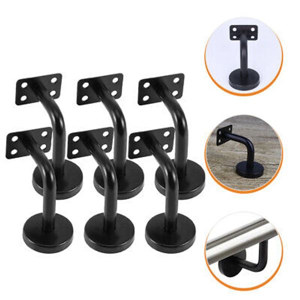 6pcs Stair Handrail Brackets Wood Stairway Railing Wall Hanger Rail Bracket