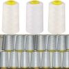 White Overlocking Sewing Machine Polyester Thread Four 5000 Yards Cones