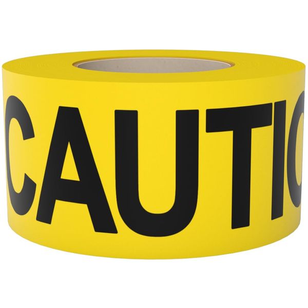 Premium Yellow Caution Tape 3 inch x 1000 feet, Bright Yellow w/Bold Black Text, 3" Wide for Maximum Readability, Strongest & Thickest Tape for Danger/Hazardous Areas