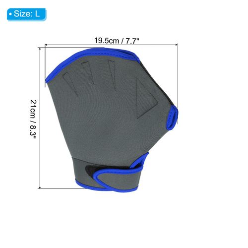 PATIKIL Webbed Swim Gloves, Unisex Swimming Resistance Training Gloves Webbed Paddle Aquatic Gloves for Swimming and Diving, L, Black Blue