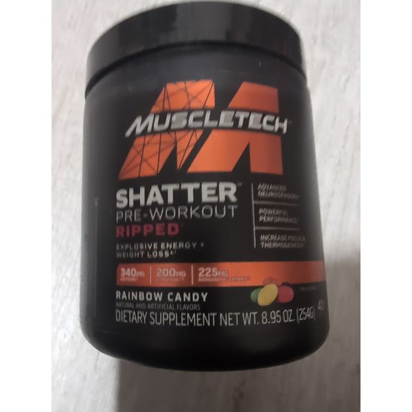 Muscletech Shatter Pre-work out Ripped Rainbow Candy Explosive Energy Weight Los