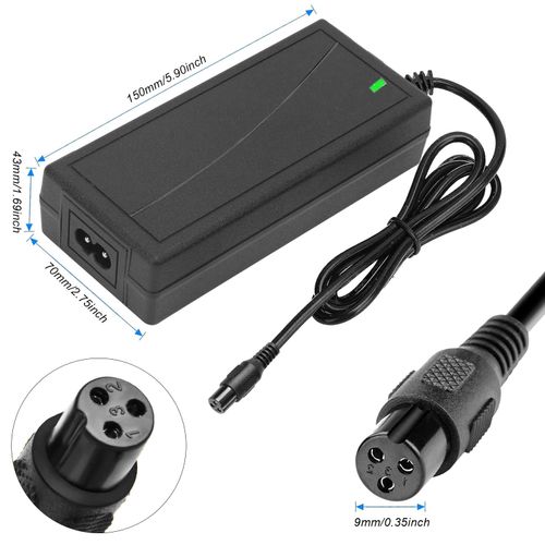 Charger for Scooter, E Scooter Charger, 42 V 2 A Hoverboard Charging Cable, Charger Hoverboard, for Hoverboard, Battery Lithium Battery, Electric Scooter, Charging Cable for Hoverboard