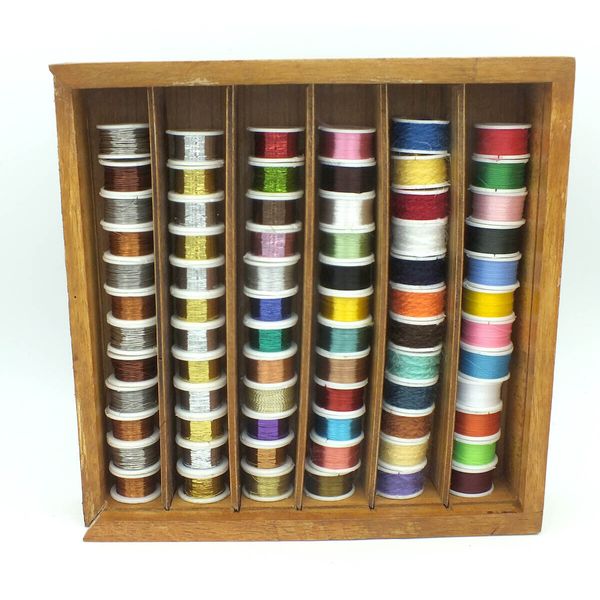 Assorted Fly Tying Thread Floss Tinsel Wool Copper & SS Wire 72 rolls MAT151