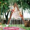 Triangle Wedding Ceremony Arch Wooden Backdrop Stand Heavy Garden Arbor Frame