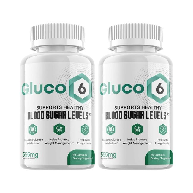 2-Pack Gluco6 Blood Pills - Gluco 6 Supplement For Blood Sugar Support- 120 Caps