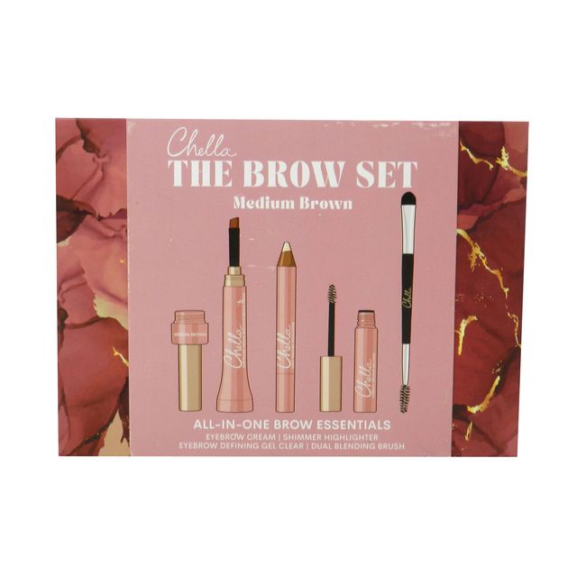 Chella The Brow Set Medium Brown All-In-One Brow Essentials