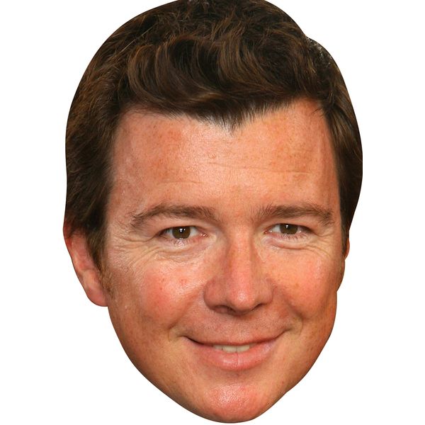 FoxyPrinting Rick Astley Celebrity Cardboard Party Face Mask Fancy Dress