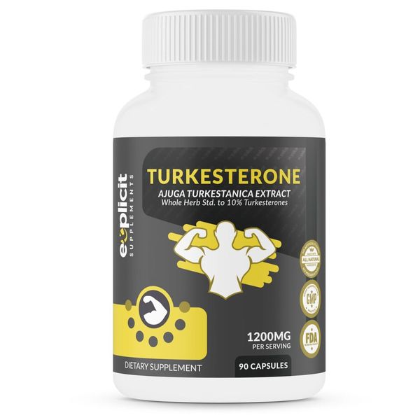 Turkesterone Max Strength, Ajuga Turkestanica Extract 10% Std 1200mg/45 Serv.