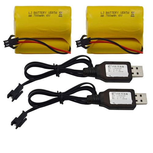 Blomiky Staked Trapezoid 6.0V 700mAh Nicd Rechargeable Battery for RC Stunt Car and Q60 Q61 1/16 Military RC Truck SL01 Battery 2 Pack