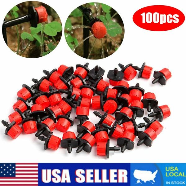100pc Adjustable 8Hole Dripper Drip Irrigation System Plant Flow Water Sprinkler