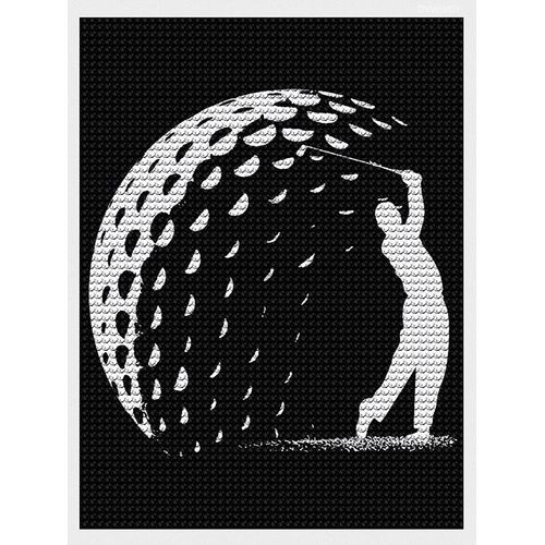 DVWIVGY 5D DIY Full Drill Diamond Painting Golf Ball Diamond Art Kit for Home Wall Decor 12 x 16 inch