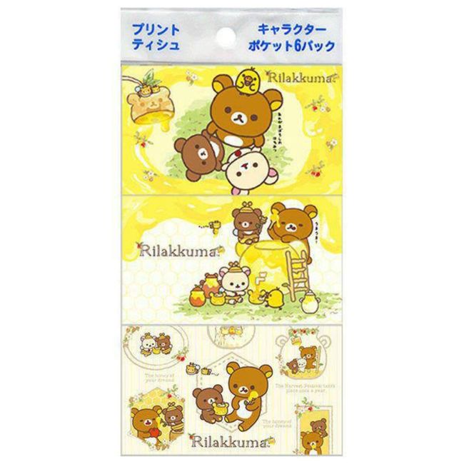 Dairei Character Pocket Tissue Sweets Rilakkuma (Pocket Tissue), Contents: 16 Sheets (8 Pairs) x 6 Packs x 240 Piece Set