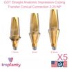 5x GDT Straight Anatomic Impression Coping Transfer Conical Connection 2.25 NP