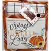2 pc Kitchen Set: 1 Jumbo Potholder & 1 Towel, PLAID FALL, CRAZY PUMPKIN LADY,HL