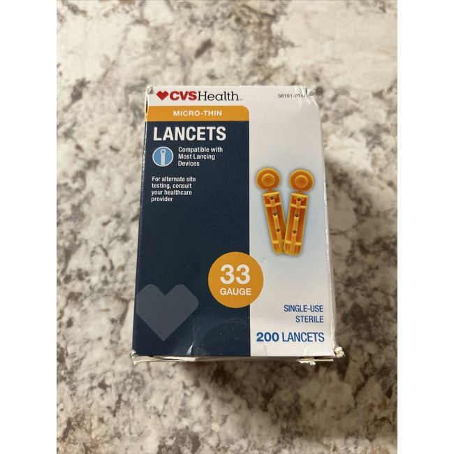 Cvs Health Micro-Thin Lancets (200 Count) 33 Gauge Brand New Factory Sealed