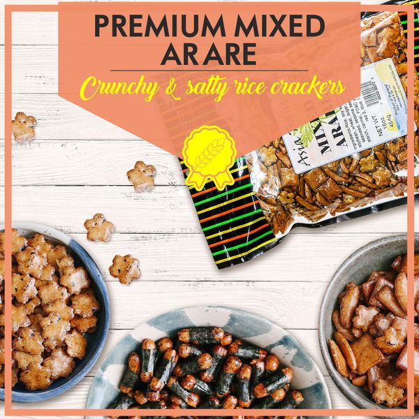 Asia Trans Mixed Arare Rice Crackers - Hawaiian Favorite - Sweet & Salty Japanese Crunchy Gourmet Trail Mix Snack