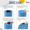 Barrel Fire Kit With Adapter Kit & Burn Barrel Grate -  Barrel Stove Kit