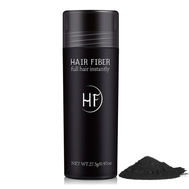 Hair Fibres Black丨Hair Building Fibres丨Professional Quality Hair Fibers Powder for Thinning Hair Thickener丨Natural Hair Fiber Instantly Conceals Hair Loss for Bald Spots & Thinning Hair(Black)