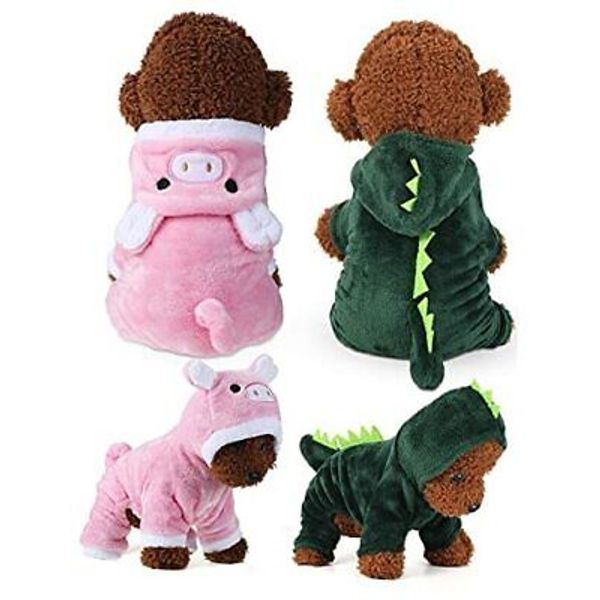 2 Pieces Cute Dog Costume Halloween Costume Cat Clothes Pink Pig PET Medium