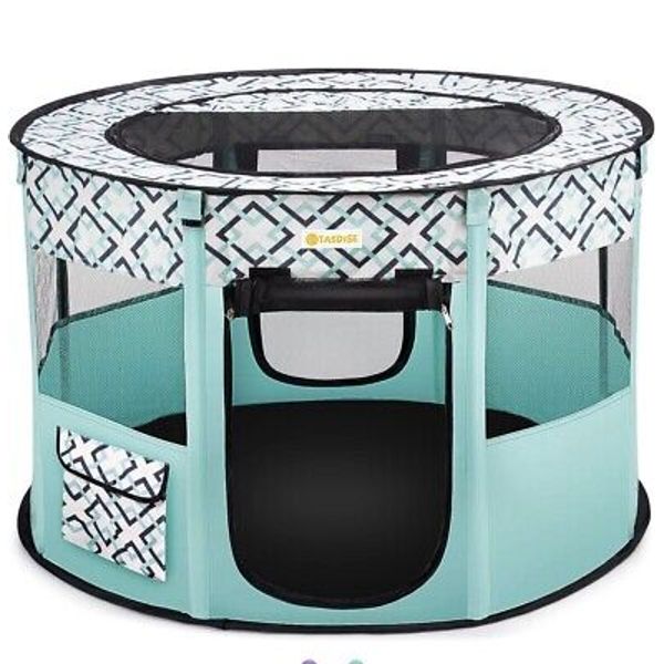 TASDISE Portable Pet Playpen Foldable Dog Playpen Exercise Kennel Tent Open Box