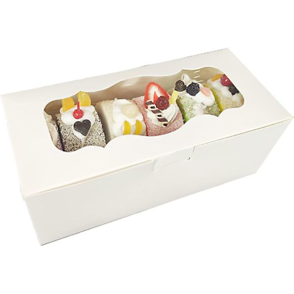 30Pcs 9X4X3.5 Inch Cookie Boxes White Bakery Boxes with Window Treat Boxes Prese