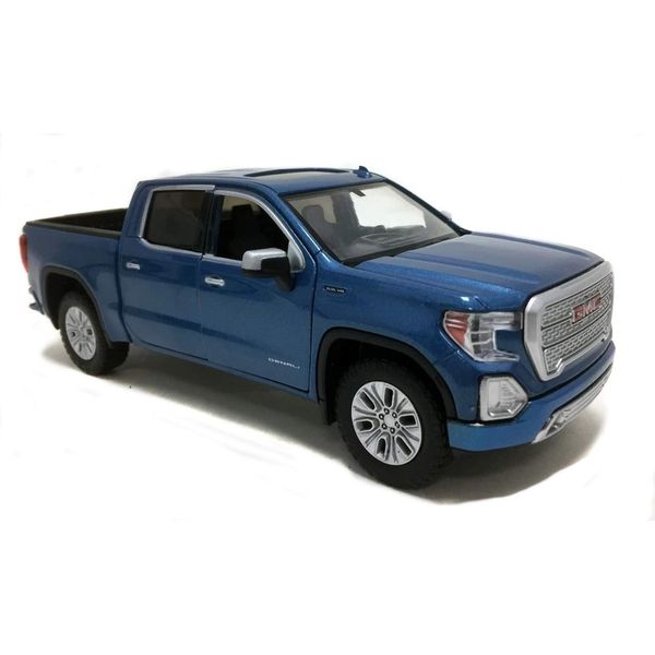 Motormax 2019 GMC Sierra 1500 Denali Crew Cab Pickup Truck Metallic Blue 1/24-1/27 Diecast Model Car 79362, Toys for Kids and Adults