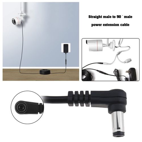 Create idea 2Pcs DC5521 Male to Right Angle Male Power Cable Replacement Right Angle DC to DC Male Power Cable Accessories for Strip Light CCTV Surveillance Cameras Black