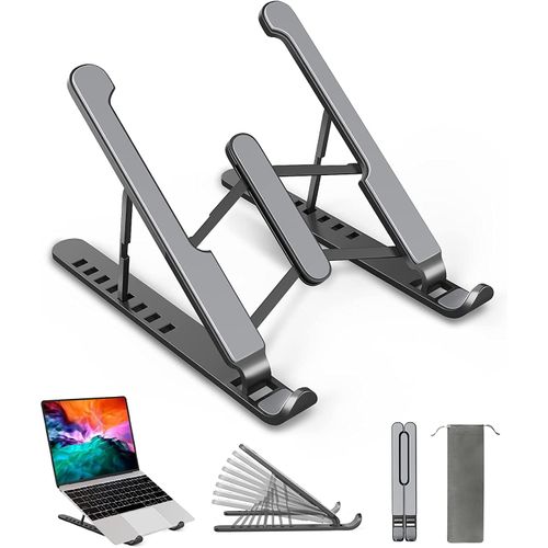 AOVUYCK-Store Laptop Stand, Laptop Stand with 8 Adjustable Levels, Non-Slip Plastic and Silicone Laptop Stand, Compatible with MacBook Air Pro, HP, 10-15.6 Inch